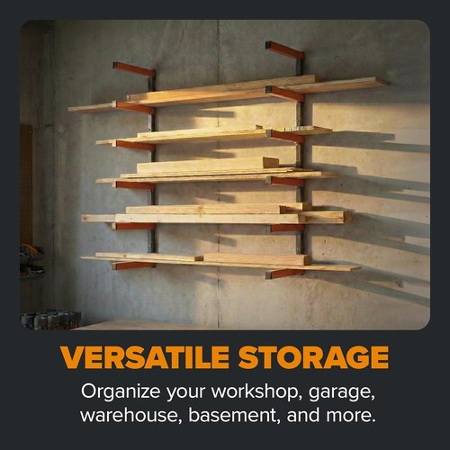 Bora Wood Organizer - 6-Level Lumber Storage Rack for Indoor/Outdoor Use | Orange PBR-001