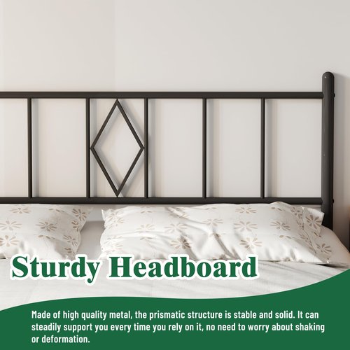 Decorwise 14 Inch Twin Size Bed Frames with Headboard/Footboard, Under Bed Storage, Strong Metal Slats Support, No Box Spring Needed, Noise Free, Easy Assembly, Black