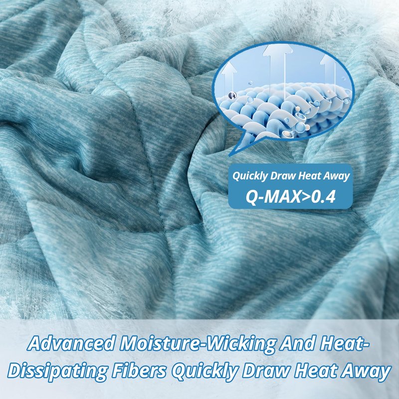 DOWNCOOL Cooling Blanket, Green Reversible Blanket for Hot Sleeper,Breathable Summer Comforter, Lightweight Soft Q-Max>0.4 Arc-Chill Cool Comforter, 60"X70"