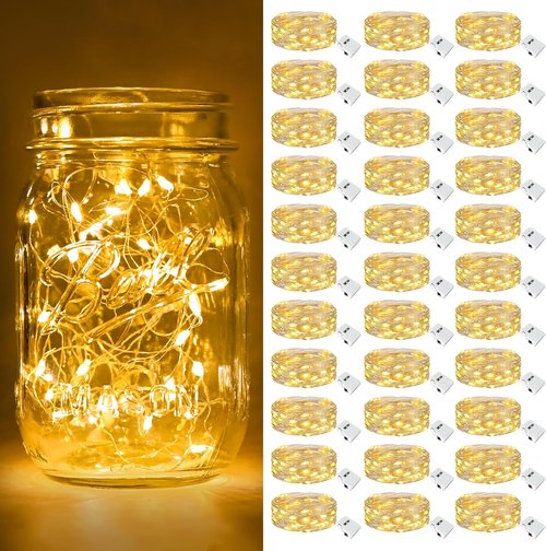 Btfarm Fairy Lights - 30 Pack Battery Operated + 4 Pack Solar String Lights for Outdoor Decor