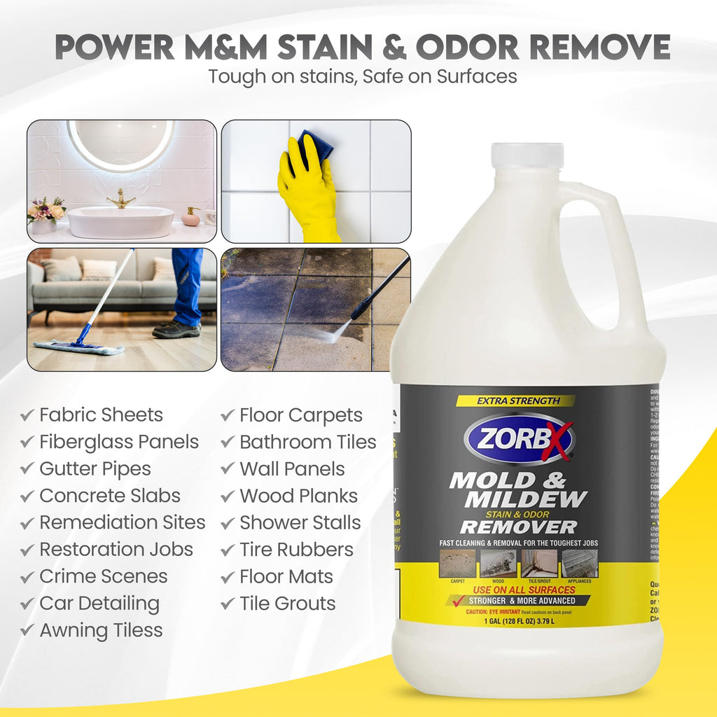 ZORBX Extra Strength Cleaner Spray 128 FL Oz Refill – Scrub Free Formula - Bleach Free Formula for Shower, Bathroom, Ceiling, Carpet, Cars, Walls & Wood