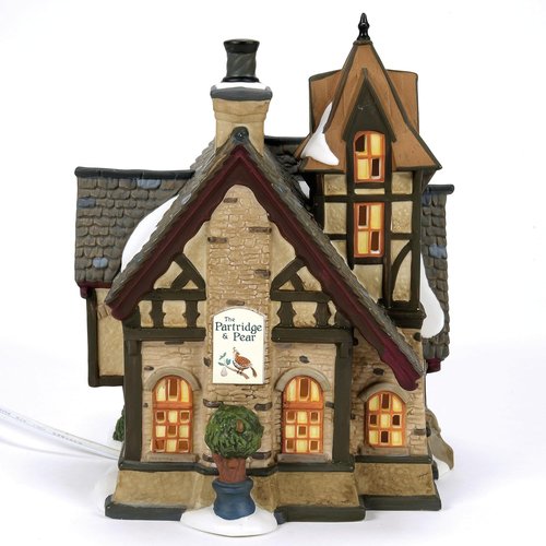 Department 56 Dickens Village | The Partridge and Pear Restaurant Lit Building - 7.68 Inch, Multicolor