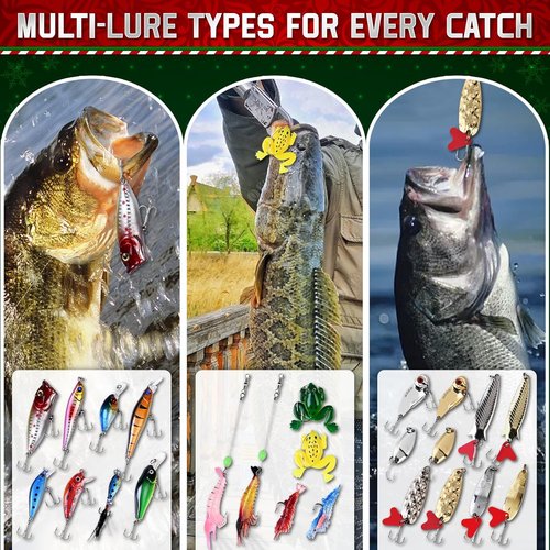 Fishing Advent Calendar 2025 - 24 Days of Premium Fishing Lures for Men & Teens