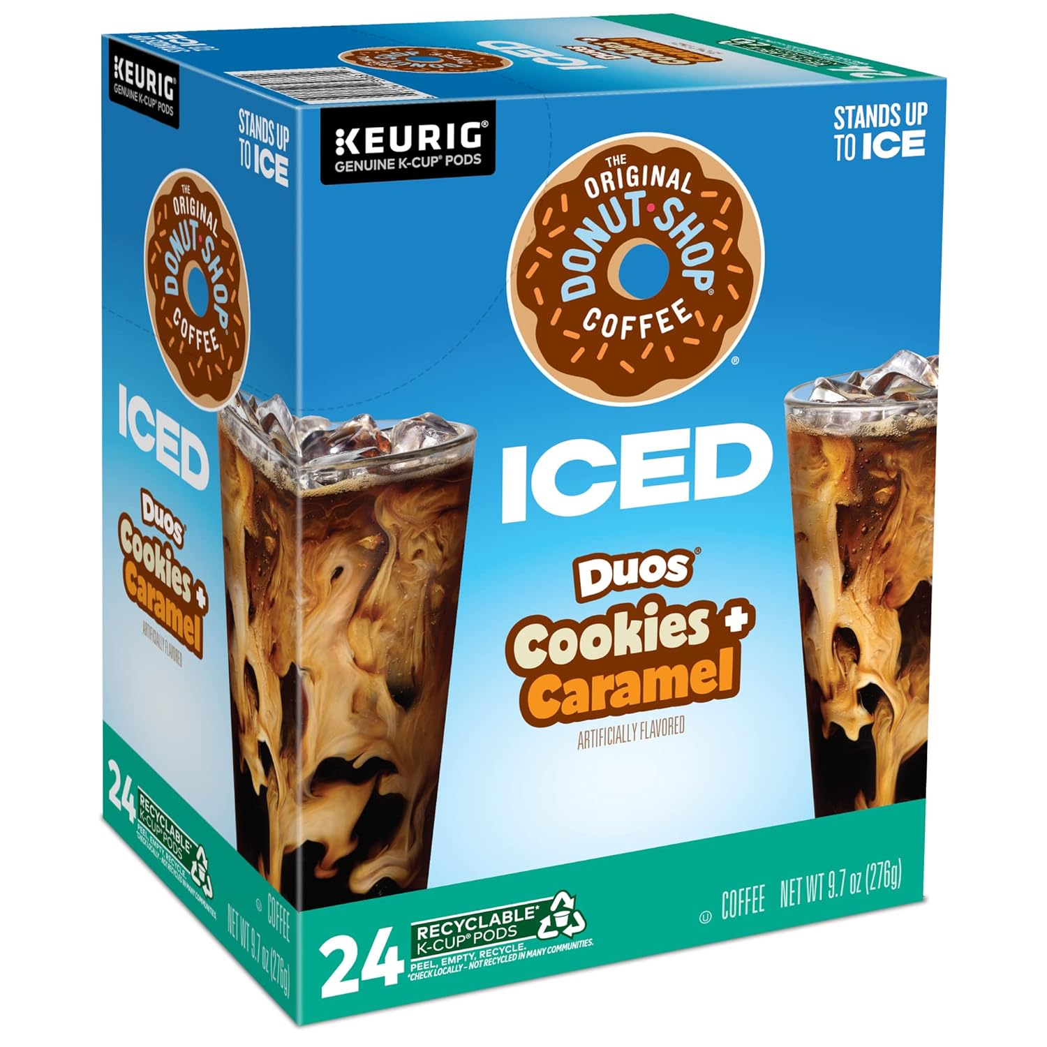 Original Donut Shop | Iced Duos Cookies & Caramel Coffee | 24 Count Keurig K-Cup Pods