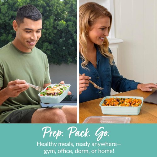 Bentgo Prep - Reusable Meal Prep Containers | 20-Piece Set, BPA-Free, Durable & Microwave Safe (Mint)