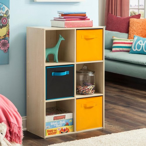 ClosetMaid Cubeicals 6-Cube Storage Shelf | Stackable Organizer in Birch Finish - Easy Assembly
