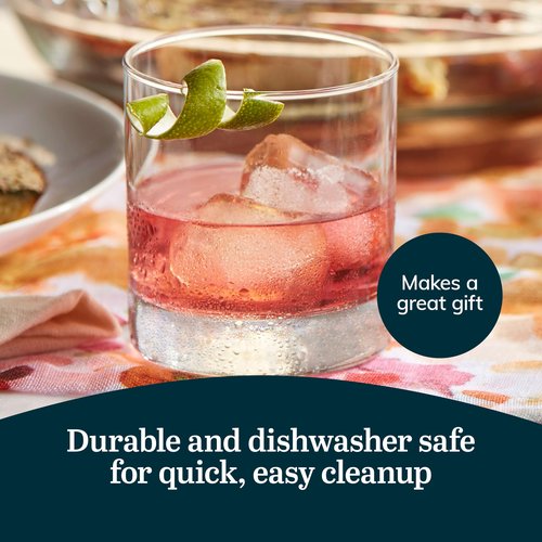 Libbey 917CD Heavy Base Rocks Glasses Set of 12, Rocks Glass Cups with Simple Lines, Elegant Old Fashioned Glass Set for Whiskey, Cocktails and More