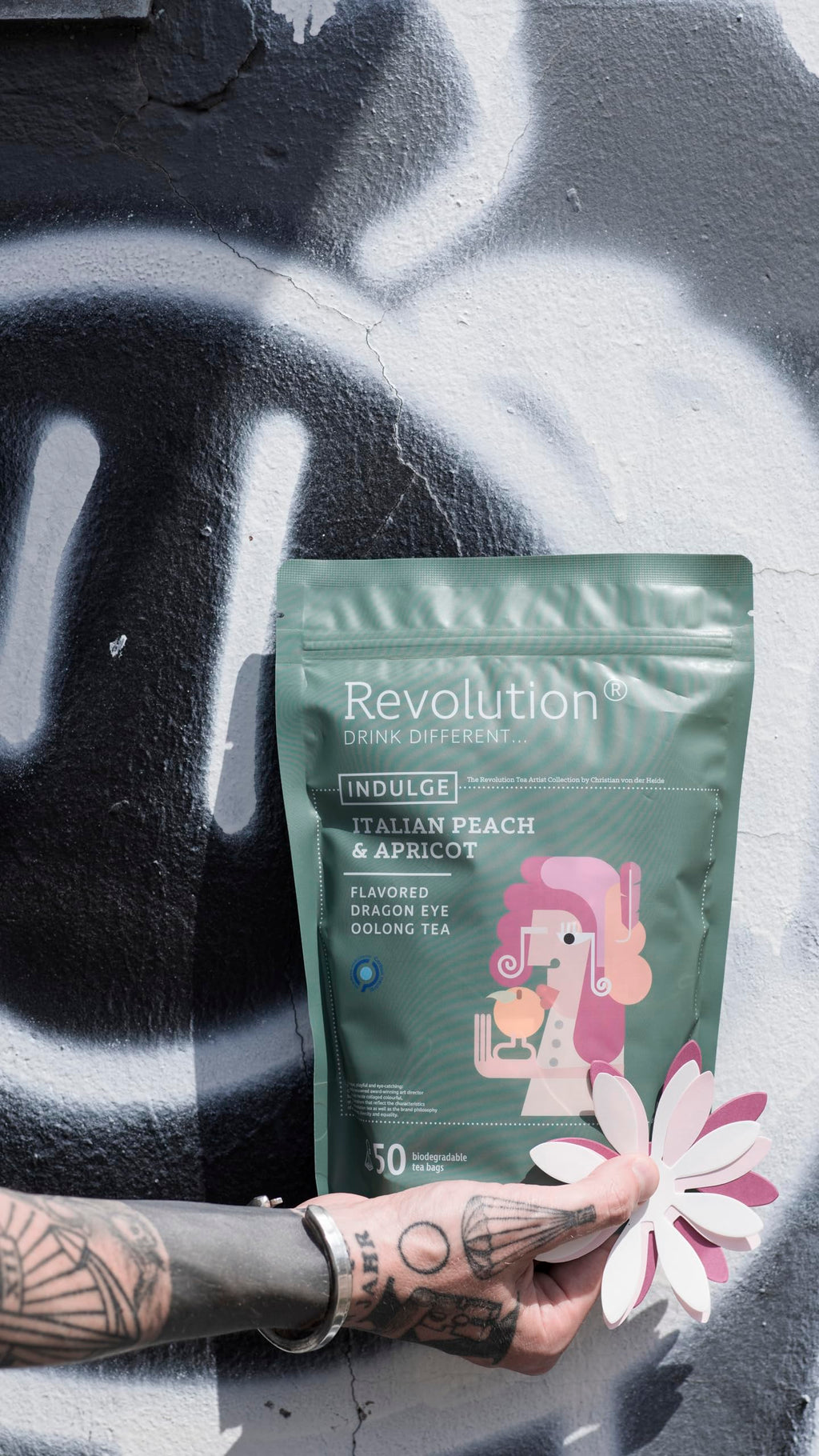 REVOLUTION TEA® Dragon Eye Oolong Tea Bags Organic [THE ORIGINAL] - INDULGE Italian Peach & Apricot Oolong Tea - Premium Dragon Tea Bags - Oolong Black Tea Organic Biodegradable - 50 Bags