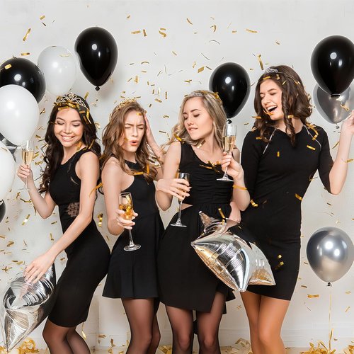 EMART 100pcs Black Balloons - 12 Inch Latex Helium Quality for Birthday, Wedding & Party Decor