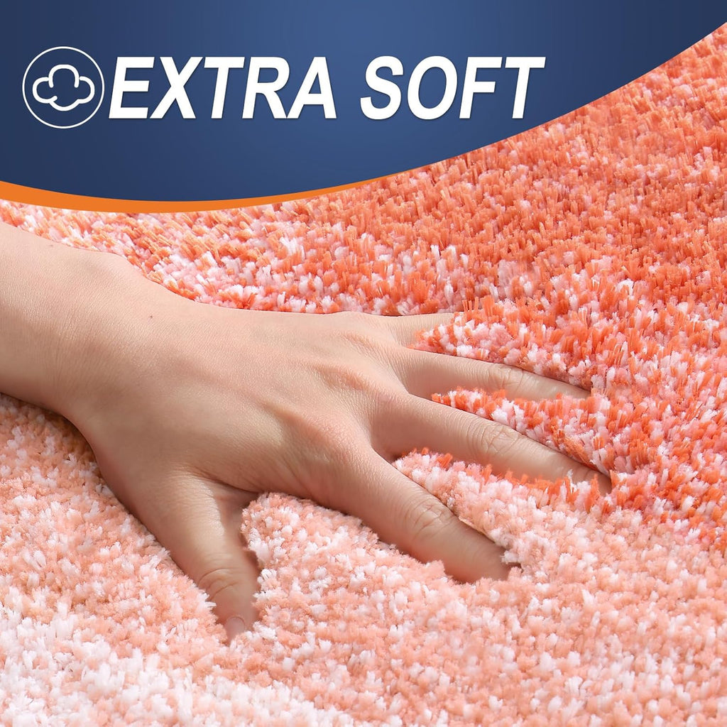 OLANLY Bathroom Runner Rug - Extra Soft Microfiber Mat | Quick-Dry, Washable, 59x20 Inches, Coral
