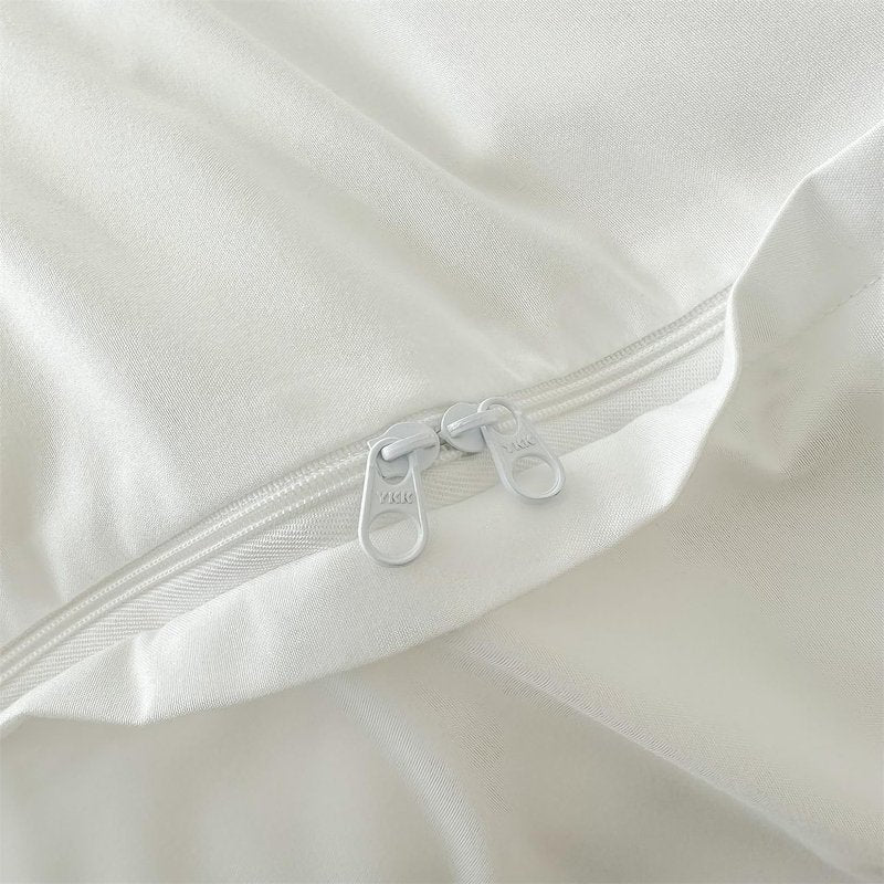 SOUKACH Ruffled Bedding Bow Duvet Cover Set with Butterfly Tie, Soft Brushed Microfiber Shabby Chic Bedding Set with Zipper Closure for Kids Girls-White,Twin