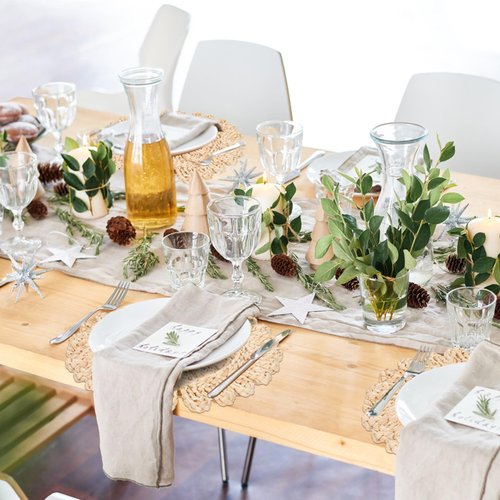 GENMOUS 13" Corn Husk Natural Braided Table Place Mats Set of 12,Boho Rattan Wicker Charger Plates for Home Farmhouse Wedding Thanksgiving Christmas Spring Holiday