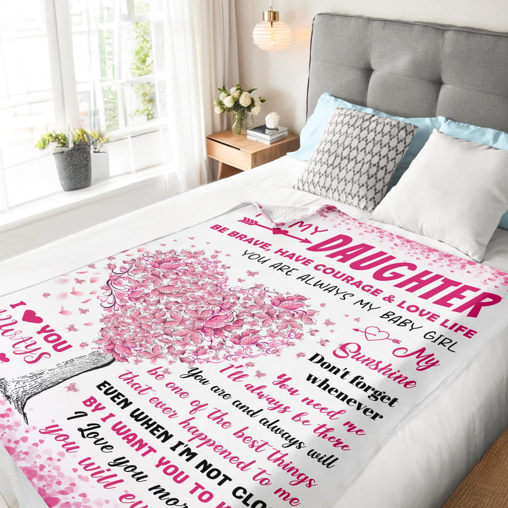 BAOERN Daughter Gifts from Mom Dad - Daughter Birthday Gifts - Easter Gift for Kids - Mothers Day Graduation Gift for Daughter's - Best Daughters Ever Present - to My Daughters Blanket 50"X 60"