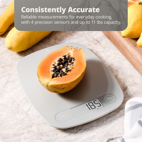 Greater Goods Food Scale - Digital Kitchen Scale with 1g Precision, Easy-Tare & Quick Conversion | Slim, Durable & Portable Design for Cooking & Baking
