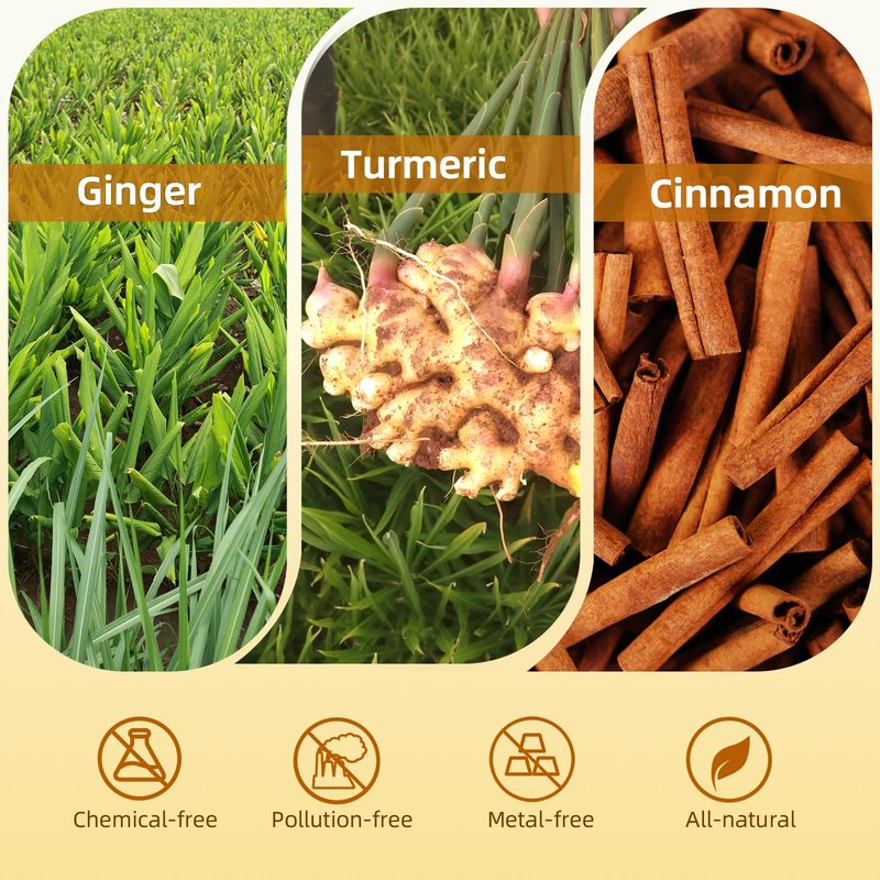 120 Bags Premium Turmeric Ginger Cinnamon Tea Bags, Premium Natural Ingredients, Turmeric Ginger Herbal Blend with Cinnamon, No Sugar, Caffeine-Free，Turmeric Ginger Cinnamon Tea（1Pack/120Bags）