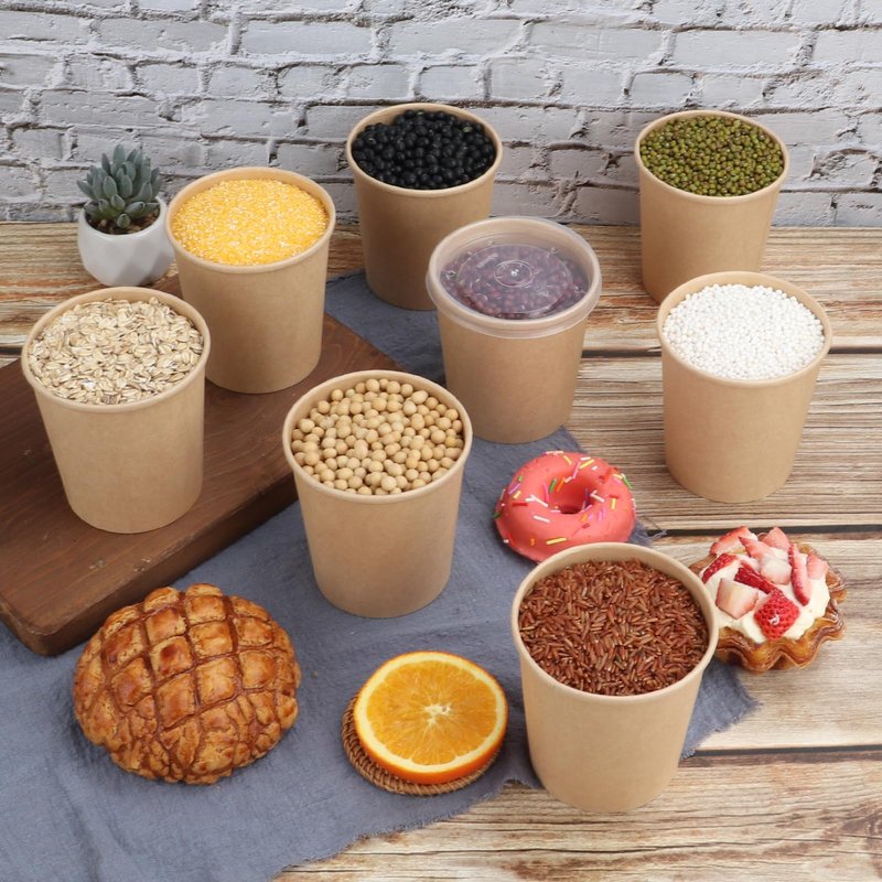 JAYEEY 16oz disposable cups with lids To go paper cups Soup container 50 Pack