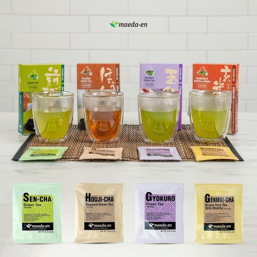 MAEDA-EN Premium Gyokuro Green Tea 10 Tea Bags Japanese Origin Green Tea Leaves Individually Wrapped Teabags 04144 1pk