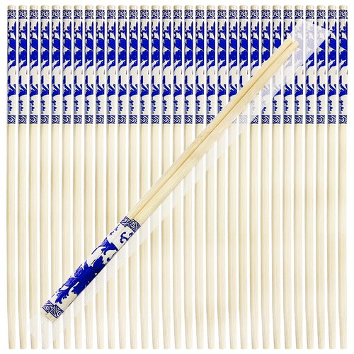 UEJYWUY 200 Pairs 9 Inch Disposable Chopsticks, Separated Sleeved Individually Wrapped Disposable Bamboo Chopsticks, Bamboo Wooden for Noodles, Sushi, Asian Food