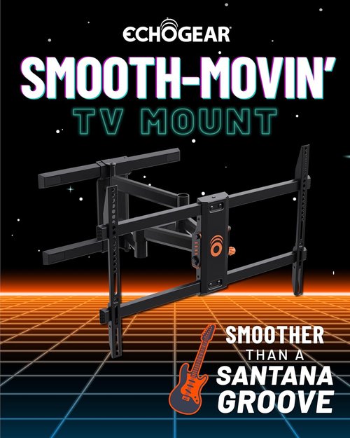ECHOGEAR Full Motion TV Wall Mount Bracket - Smooth Extension, Swivel & Tilt for TVs Up to 82" - Easy Install with Cable Management