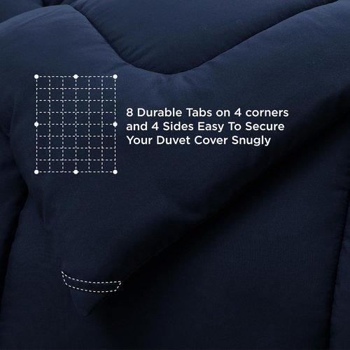 Bedsure Comforter Duvet Insert - Quilted Twin Size All-Season Down Alternative Bedding | Navy Blue 88 x 68 Inches