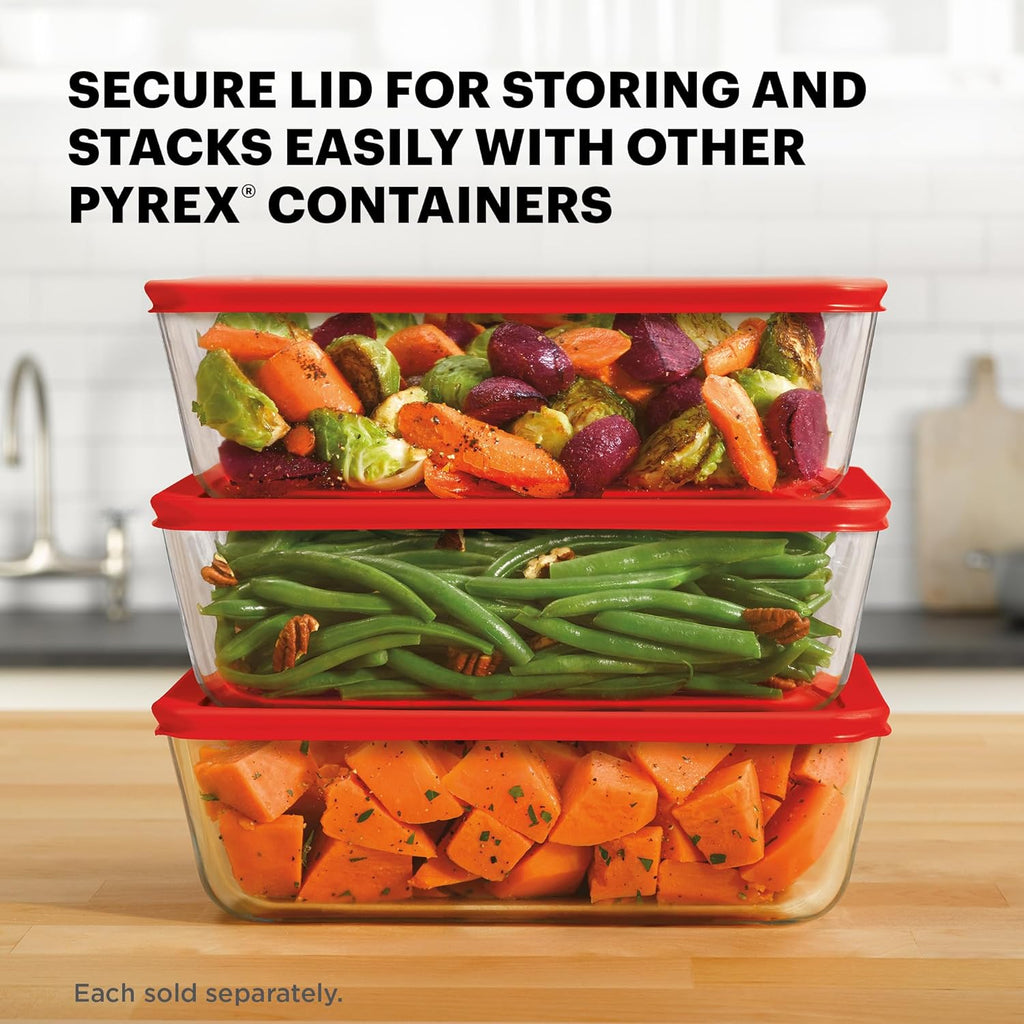 Pyrex Simply Store Glass Food Storage Container - 11 Cup | BPA-Free Lids, Microwave & Dishwasher Safe