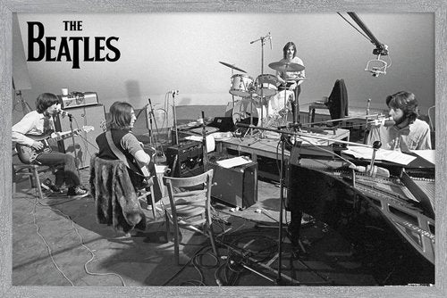 The Beatles - Let It Be Studio Wall Poster, 22.4L" x 14.7W", Gray Framed Version