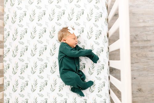 Copper Pearl Premium Knit Baby Crib Sheets for Boys and Girls Breathable and Soft, Fitted Crib Sheets for Standard Baby Mattresses, Fern