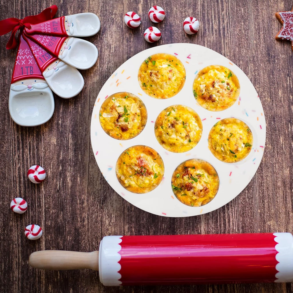 Silicone Egg Bite Molds by SHEbaking - Non-Stick Air Fryer Muffin Pan for Mini Muffins | 7 Cups, BPA Free