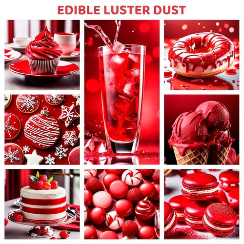 Cherrysea Luster Dust Edible Shimmer Powder - 15g Food Grade Cake Dust for Cocktails & Decorations
