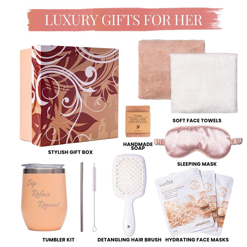 ProShako 12-Piece Gift Set for Women, Birthday Gift for Mom Wife Sister Girlfriend Coworker, Mothers Day Gift, Bridal Shower, Skin Care and Relaxation Set
