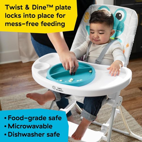 Baby Einstein Ocean Explorers High Chair - Compact Folding Design with Water Mat & 5-Point Harness, Ages 6+ Months