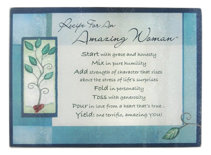 Abbey Gift Blue Amazing Woman Cutting Board, 11" x 1" x 5" Inches