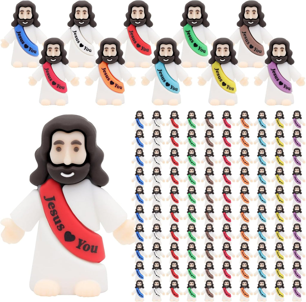 Owurha Mini Jesus Figurines - 300 Pcs Tiny Religious Figures for Sunday School & Baptism Gifts