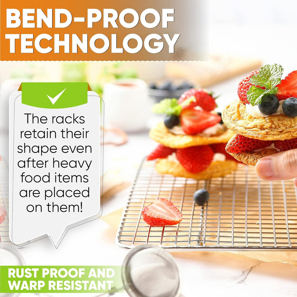 Spring Chef Stainless Steel Cooling Rack - Heavy Duty 10 x 15 Inch Baking Rack | Oven Safe & Dishwasher Safe