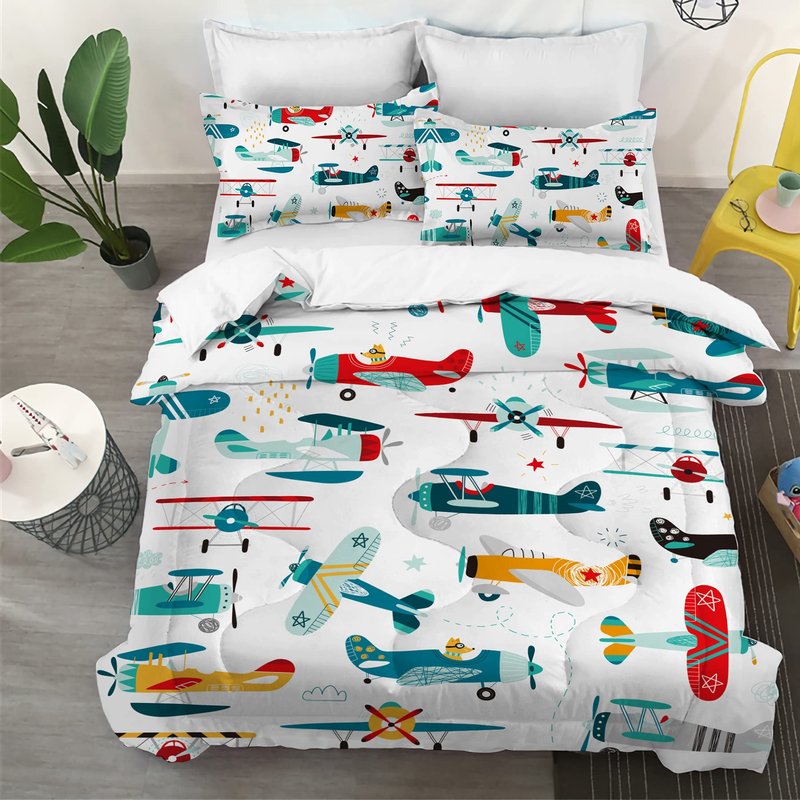 Yasida Cat Comforter Girls Summer Comforter Set Set Twin Size for Kids Blue Cat Comforter 3Pcs Twin Kids Bedding Set for Boys and Girls (1Comforter+ 2 Pillowcases) Lovely Animal Pets