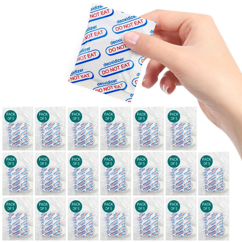 Hombao 700cc Food Grade Oxygen Absorbers -100 Packs (5 x 1 Vacuum Bag) for Storage, Packet Long Term Freshness - O2 Absorber Canning & Preserving Blue,pink