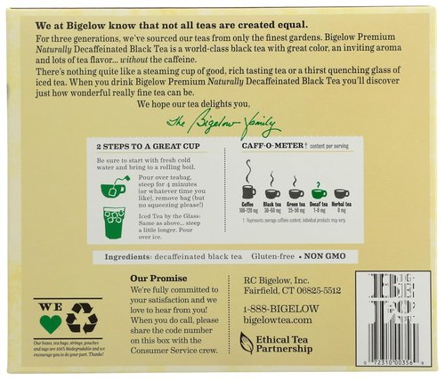 Bigelow Premium Decaffeinated Black Tea - 48 Individually Wrapped Tea Bags for Smooth Flavor