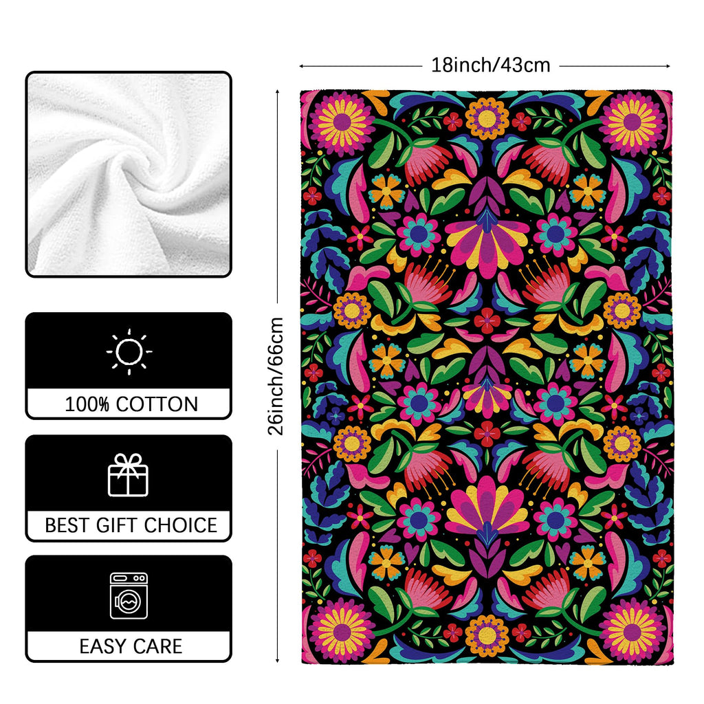 Simple Life Mexican Decor Towels for Kitchen - Set of 2, 18x26 Inch - Cinco De Mayo, Day of The Dead