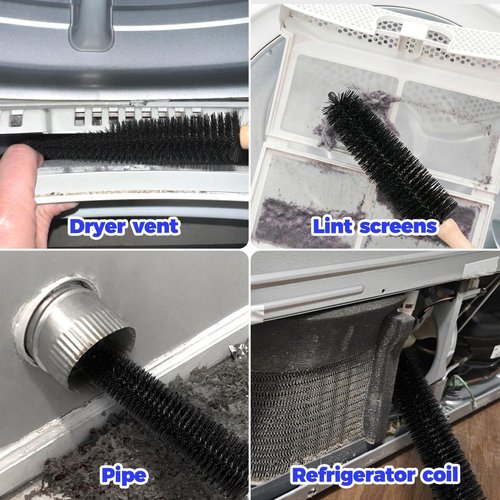 Holikme Dryer Vent Cleaner Kit - 3 Essential Tools for Quick Lint Removal | Compatible with Most Vacuums