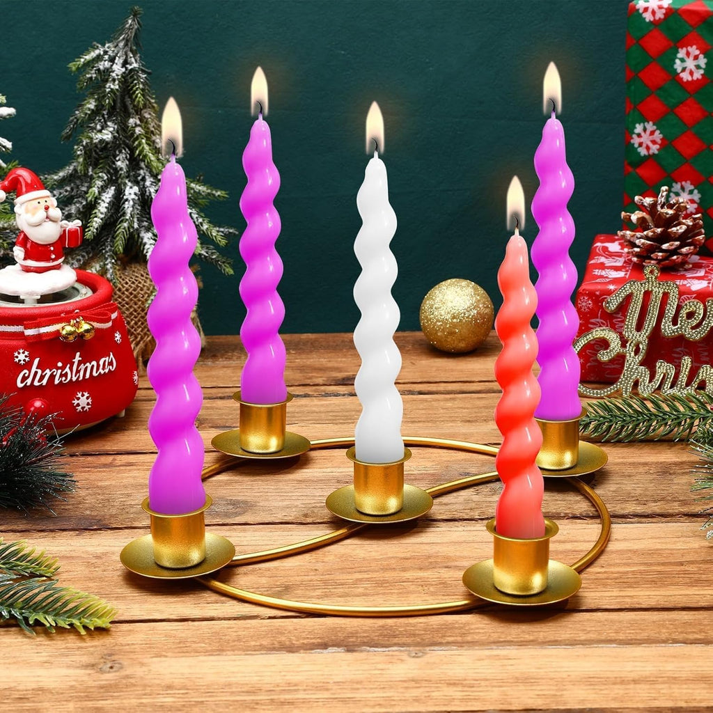 Regine Switzerland 2-Pack Christmas Advent Wreath Candle Holder - Gold Metal Rings for Holiday Decor