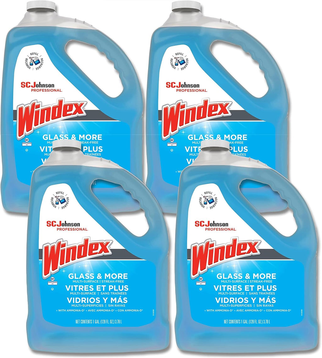 Windex 1 Gallon Glass Cleaner Refill - Original Formula for Streak-Free Shine