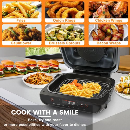 Air Fryer Replacement Parts for Ninja Foodi FG551 Smart XL Indoor Grill with Air Fry, 11.6''*7.6'' Stainless Steel Air Fryer Accessories Roasting Steamer Grill Racks Baking Tray，Dishwasher safe