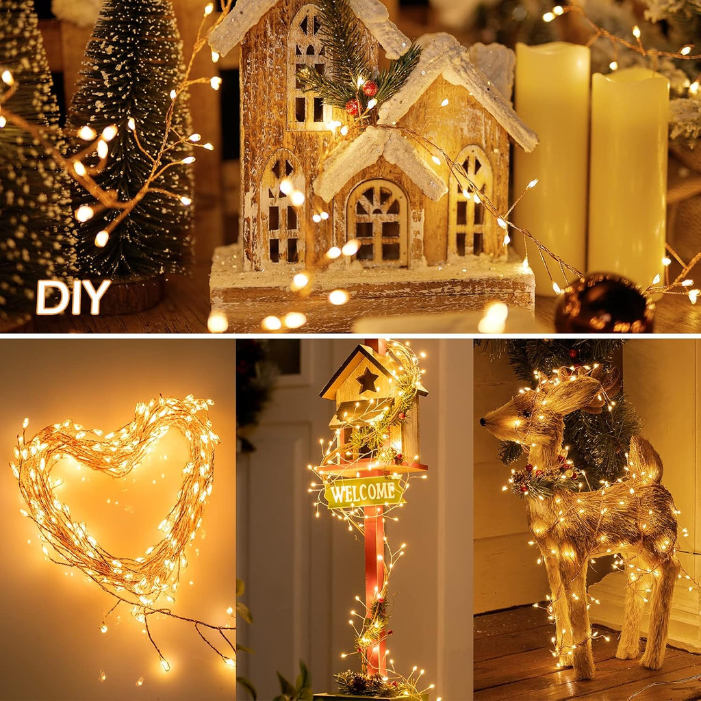 Skiennix Fairy Lights - 10Ft 200LED Waterproof Copper Wire String Lights | 8 Lighting Modes for Bedroom & Holiday Decor