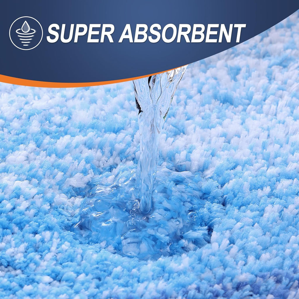 OLANLY Bathroom Runner Rug - Extra Soft Microfiber, Quick Dry & Washable | 47x17, Light Royal Blue
