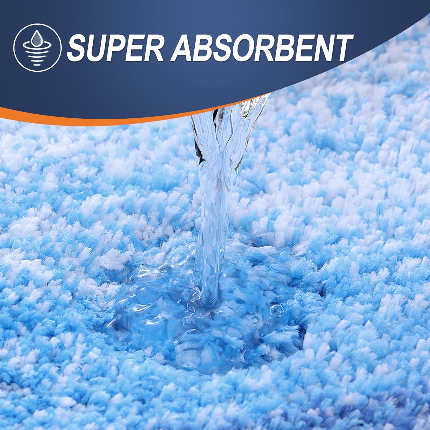 OLANLY Bathroom Runner Rug - Extra Soft Microfiber, Quick Dry & Washable | 47x17, Light Royal Blue