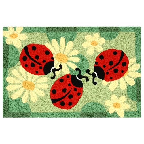 Ladybug Bug Flower Area Throw Rug mat Home Decor
