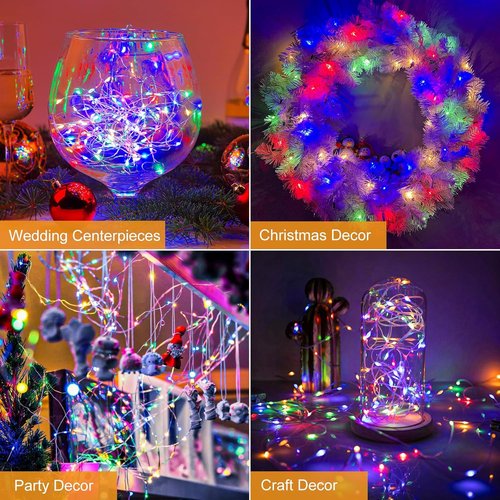 Btfarm 12 Pack Fairy Lights - Battery Operated 20 LED Twinkle String Lights | Waterproof Mini Silver Wire for Weddings & Decor