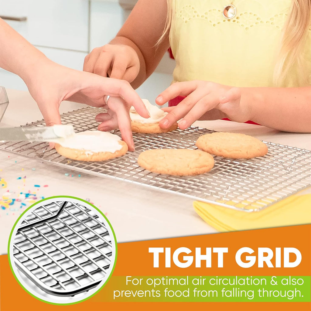Spring Chef Stainless Steel Cooling Rack - Heavy Duty 10 x 15 Inch Baking Rack | Oven Safe & Dishwasher Safe