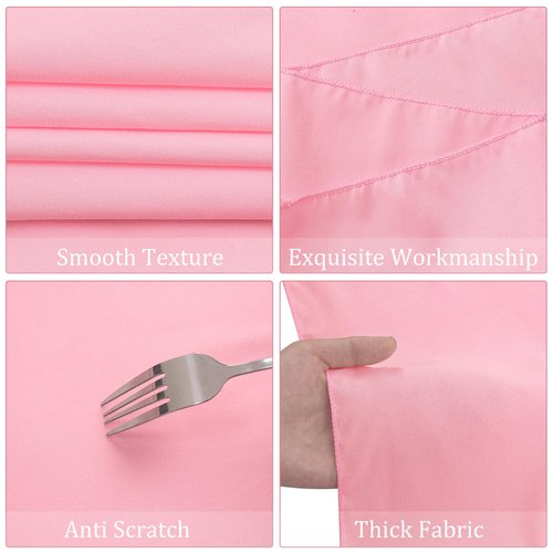 8 Pack Premium Round Tablecloth 90 Inch Pink Round Table Covers Bulk Washable Polyester Fabric Round Table Clothes for Wedding Party Reception Banquet Buffet Restaurant (Pink, 90 Inch)