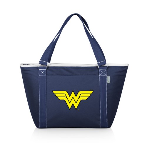 Picnic TIME Wonder Woman Topanga Tote Cooler Bag, Insulated Soft Cooler Tote for Picnic Beach Grocery Tailgating, 24 Can Capacity, Leak Resistant Liner, Extra Large Reusable Cooler Bag, (Navy Blue)